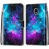 Mo-Somnus Cover per Samsung Galaxy J5 2017/ J530, Custodia in PU Pelle Magnetica Libro Flip Caso Antiurto Portafoglio [Supporto Stand] con Porta Carte e Cinturino da Polso Wallet Case (Cielo Stellato)