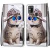 Mo-Somnus Cover per Samsung Galaxy M31, Custodia in PU Pelle Magnetica Libro Flip Caso Antiurto Portafoglio [Supporto Stand] con Porta Carte e Cinturino da Polso Wallet Case (Gatti 4)
