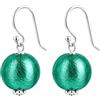 Sophia Rose Orecchini rotondi in argento sterling verde blu in vetro di Murano