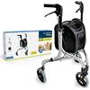 Weinberger 02217 - Deambulatore in alluminio, 3 ruote, con custodia, 4, 2 kg, colore: argento, nero