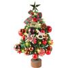 KAMEUN Mini Albero Di Natale Con Luci 45cm PVC Piccolo Albero Di Natale Decorato Artificialmente Più Verde Decorazione Tavola Natale per natale, casa, cucina, tavolo da pranzo decorazione（rosso）