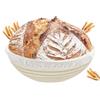 Ghazpmuk Cestino da Lievitazione, Cestino Rotondo da Lievitazione, Cesto in Rattan Naturale con Tela di Lino, Cestino per La Fermentazione, Accessori per La Cottura Del Pane, per Cottura in Casa