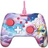 Konix Controller cablato per Nintendo Switch, Switch OLED e PC - Funzione vibrazione - Impugnature antiscivolo - Cavo 3 m - Motivo Be Dreamy, unicorno