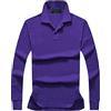 DSDFSVEW - Polo da uomo, 100% cotone, a maniche lunghe, Viola, XXL