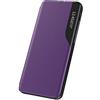 GOKEN Cover per Samsung Galaxy S23 Ultra 5G, Smart Specchio View Flip PU Leather Case, Premio Custodia Cellulare con Una Schermo Finestra, Folio Case con Supporto Pieghevole, Viola