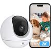 EZVIZ Telecamera IP WiFi 360° 2K Telecamera di Sorveglianza Interna, Visione Notturna Colore, AI Rilevamento Umano, Monitoraggio automatico, Audio Bidirezionale, Supporta Scheda Fino a 512GB, C6C 3MP