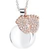 MAMIJUX Chiama Angeli Piedini Mamma Idea Regalo Gravidanza Collana Donna Richiamo degli Angeli Catenina Acciaio (Ciondolo Oro Rosa e Cristalli)