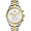 Tissot T101.417.22.031.00 PR100 Orologio da uomo bicolore con quadrante bianco, Oro bianco, Cronografo