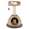 COSTWAY Tiragraffi per Gatti Piccoli, Tiragraffi Gatto con Cuccia, Piattaforma, Pallina e Palo Tiragraffi in Sisal Naturale, Albero Tiragraffi da Divano, Salotto e Camera da Letto, 48 x 48 x 70,5 cm
