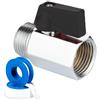 Parpyon® Valvola Sfera MF 1/2 per Tubo Lavello Cucina per lavabo bagno, saracinesca Flessibile Rubinetto miscelatore Prolunga tubo filettato + nastro guarnizione (Valvola MF 1/2)