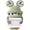 lasuroa Divertente Pinguino Positivo, Patata Divertente Pinguino Uncinetto con Carta Positiva Lana Carina Abbraccio Pinguino Indossa un Cappello a Rana per la Decorazione Incoraggiamento Degli Amici