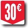 Affichesstore 30273 - Rotolo di 500 etichette autoadesive 30 € - Formato quadrato 35 x 35 mm - Lucide - Adesive - Sticker prezzi rotondi Euro