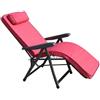 Tomaino - Sedia Sdraio Imbottita Per Interno ed Esterno - Poltrona Reclinabile Per un Perfetto Relax - Comoda e Pieghevole Ideale in Casa, Giardino, Terrazzo (automatica, rossa)