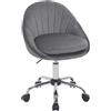 WOLTU Sedia da Ufficio Ergonomica Girevole, Regolabile in Altezza Con Rotelle, per Casa, Trucco, Scrivania, Camera da Letto, Studio - Velluto, Grigio Scuro, BS167dgr