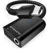 Stouchi USB C a Jack da 3,5mm Adattatore per Caricabatterie,Stouchi 2-in-1 USB Tipo C per Adattatore Audio per Cuffie,30W DAC AD Alta Risoluzione,Supporto Samsung Galaxy S21 S20,Pad Pro Mini6,Pixel 6/6a,Nero