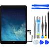 NB+ Schermo di ricambio per iPad Air 2013 Touch Screen Digitizer preinstallato con tasto Home e adesivo modello A1474 A1475 A1476 (nero)