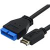 CABLEPELADO Cavo di prolunga USB 3.1 Tipo C Mini 20 Pin | Cavo di prolunga USB 3.1 del pannello frontale | Adatto per scheda madre ASUS | 30 cm