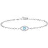 COAI Bracciale da Donna in Argento Sterling 925 con Charm Occhio Turco Turchese Naturale, Bracciale Malocchio Portafortuna