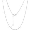 PROSILVER Collana Catenina Argento 925 Donna in Oro Bianco, 1,5mm Collana Donna Argento Regolabile Lunga 55cm, Collana Rolo Estiva Sottilissima per Ragazza Compleanno Anniversario, Idee Regalo.