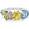 Swarovski Anello Gema, Taglio misto, Multicolore, Placcato rodio