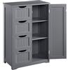Yaheetech Armadietto da Bagno Autoportante Mobiletto da Terra in Legno con 4 Cassetti e Ripiano Regolabile Mobile da Cucina Soggiorno Corridoio Ingresso 56 x 30 x 82 cm Grigio Scuro