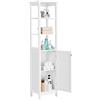Yaheetech Armadietto Colonna da Bagno Mobile Alto da Terra con Ripiano e Ante Armadio in Legno 160 x 40 x 32 cm Mobiletto Autoportante da Angolo per Salotto Soggiorno