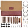 KnitPro Set Ferri Intercambiabili Ginger - Coppia di Ferri Circolari 13 x 10 cm con Accessori Set Ginger Grande, per Principianti, Professionisti e Confezione Regalo
