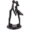 Sziqiqi Coppia sculture in ghisa regalo per anniversari matrimonio piccola moderna astratta statuetta decorativa in metallo romantico appassionato amore ornamento per coppie San Valentino