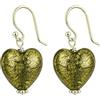 Sophia Rose Orecchini in vetro di Murano con cuore azzurro e oro realizzati in argento sterling