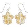 Sophia Rose Orecchini in argento sterling con fiore in oro trasparente e vetro di Murano