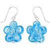 Sophia Rose Orecchini in argento sterling con fiori blu in vetro di Murano