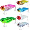 Senvenelec 6pcs (12g) Esca da pesca Duro ViB, kit di esca a manovella, esca in metallo ViB, esca da pesca 3D Eye,Design a doppio gancio.