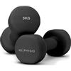 KG Physio Pesi Palestra, Kit di 2 Manubri Palestra con Rivestimento in Neoprene, Impugnatura Confortevole, Accessori Palestra Con tecnologia Anti Rotolamento, Poster A3 con Esempi di Esercizi Fitness