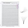 NAGARAKU 6D Volume Ciglia Extension 320 Fans Prefabbricate Gambo Lungo Ventagli Base Sottile A Punta Ciglia Finte Ciuffetti Fluffy Soffici Naturali Premade Fans Nere 16 Righe Box XL(0.07 C 12mm)