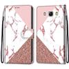 Mo-Somnus Cover per Samsung Galaxy J5 2016/ J510, Custodia in PU Pelle Magnetica Libro Flip Caso Antiurto Portafoglio [Supporto Stand] con Porta Carte e Cinturino da Polso Wallet Case (Marmo)