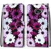 Mo-Somnus Cover per Samsung Galaxy A5 2017/ A520, Custodia in PU Pelle Magnetica Libro Flip Caso Antiurto Portafoglio [Supporto Stand] con Porta Carte e Cinturino da Polso Wallet Case (Fiore 2)