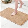 MIULEE Tappeto da Bagno in Memory Foam Antiscivolo - Morbido, Assorbente, Lavabile - Superficie con Effetto Ciottoli, 50x80 cm, Color Cammello