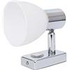 lighteu, 12V 3W D1, Faretto a soffitto/Parete Finitura cromata, Girevole con Luce di Lettura e Girevole con Interruttore tattile Luce Bianca/Blu Calda dimmerabile per Yacht, Camper