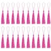 QUARKZMAN Segnalibri con Nappe - 30pz 13cm/5 Nappe Morbide Setose con Ring per Portachiavi Feste Laurea Fai da Te Accessorio Artigianale, Fucsia