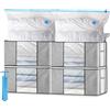 Leavans 4 Pezzi 90L Scatole per Vestiti,4 Sacchetti Sottovuoto e 1 Pompa,Scatola per Armadio Pieghevole con Manico Rinforzato,Buste Pieghevole per Indumenti, Coperte, Biancheria da Letto