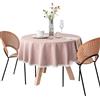 FANIVIN Tovaglia rotonda in cotone e lino Resistente all'acqua e alle macchie Facile da pulire Rosa Diametro 180cm