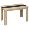 HOMCOM Tavolo da Pranzo Moderno in Legno per 4-6 Persone, 120x69x75cm, Colore Nero e Legno