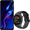 MP myPhone Set Smartphone myPhone N23 5G Cosmic nero + Smartwatch myPhone Watch Adventure nero, 5000 mAh, 6GB RAM, NFC, Dual SIM, impronta digitale, 90 HZ, memoria espandibile e disco rigido, GPS-Smartwatch.