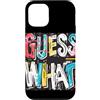 Guess What Outfit Custodia per iPhone 15 Pro Cool Indovina che grafica per una dichiarazione divertente