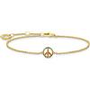 THOMAS SABO Peace A2083-488-7-L19V - Bracciale da donna in argento sterling 925 placcato oro giallo 750, lunghezza: 16-19 cm, 16-19 cm, Argento sterling Oro giallo, Zirconia cubica