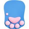 DOBAOJIA Tappetino Mouse con Poggiapolsi, Mouse Pad Ergonomico, Tappetino per Mouse con Zampa di Gatto Carino, in Morbido Silicone, Base Antiscivolo, per casa/ufficio/gioco, Blu e Rosa