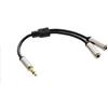 InLine Slim Audio cavo Y da spina 3,5mm a 2 prese jack, 0,15 m