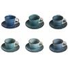 Villa d'Este Home Tivoli Set 6 tazzine caffè 90 ml con piattino in gres, Baita Acqua