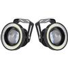 KIMISS Fendinebbia a LED per Auto 3 Pollici, Fari Fendinebbia Rotondi con Occhi di Angelo Ad Alta Luminosità DC 12V Universale IP65