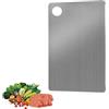 JAMSSOW Tagliere In Acciaio Inox, 30 x 20 cm Doppio Lato Tagliere in Titanio Alimentare, Tagliere in Titanio,Tagliere Cucina Multifunzione Professionale,Adatto per Carne, Frutta, Pasta, Verdure